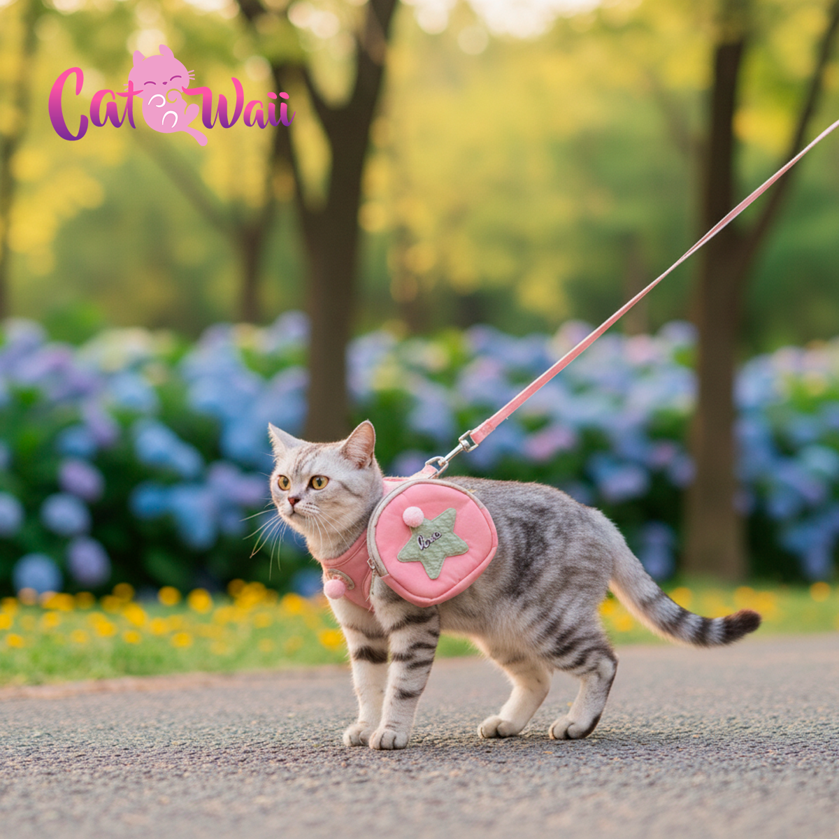 Arnés para Gato con Mochila "Aventurero Chic"