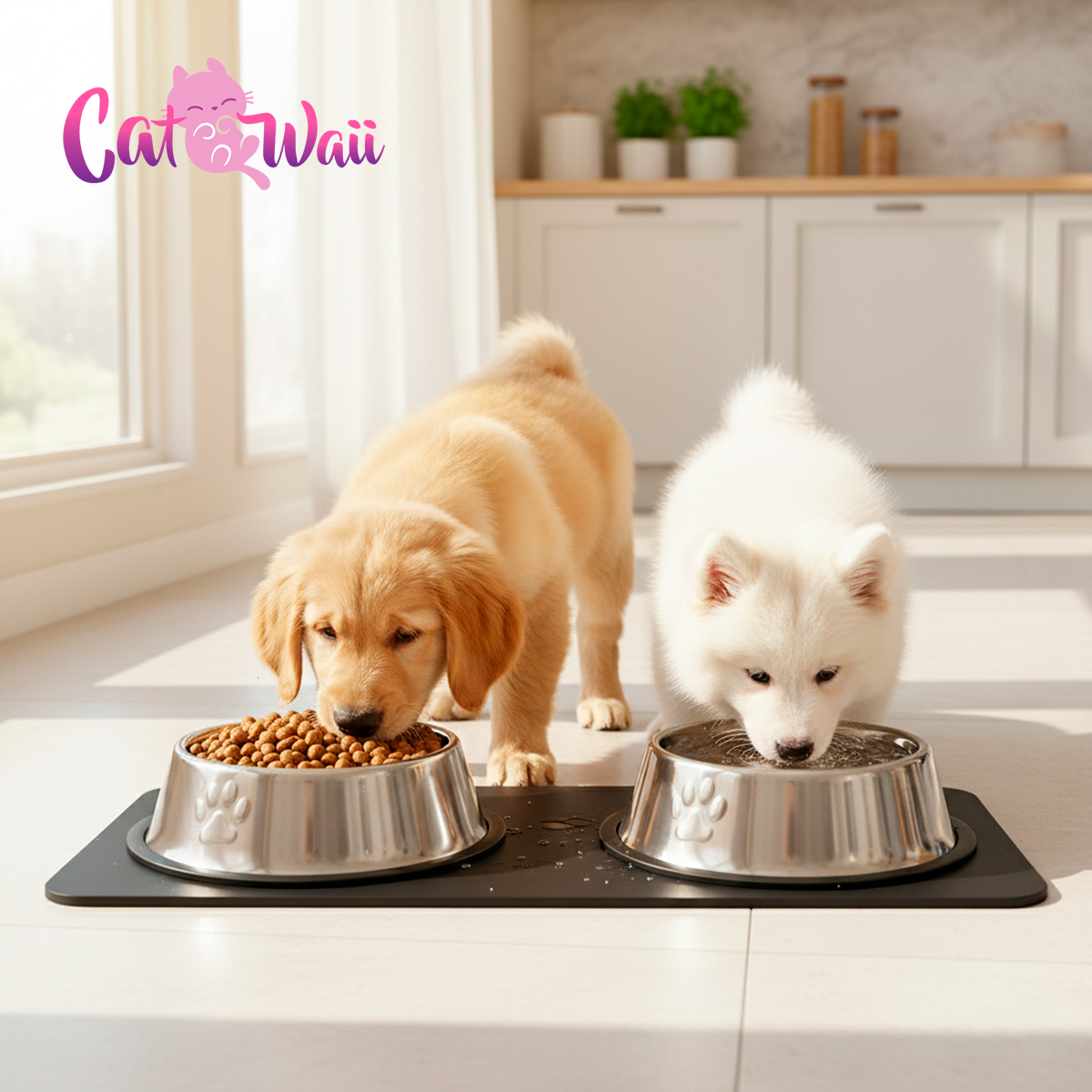 Tazón de Comida para Perro y Gato de Acero Inoxidable